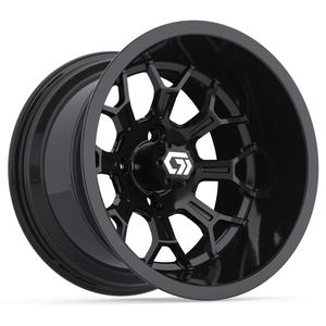 GTW Assault 15x9 Gloss Black Ultra-Wide Golf Cart Wheel