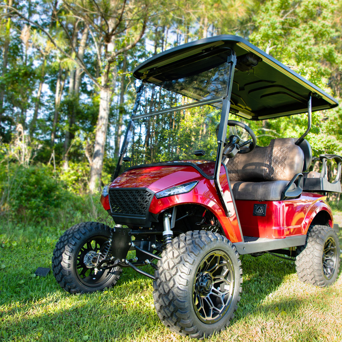 RedDot Tinted Folding Windshield for EZGO TXT Storm – 1/4" Acrylic, 1" Struts