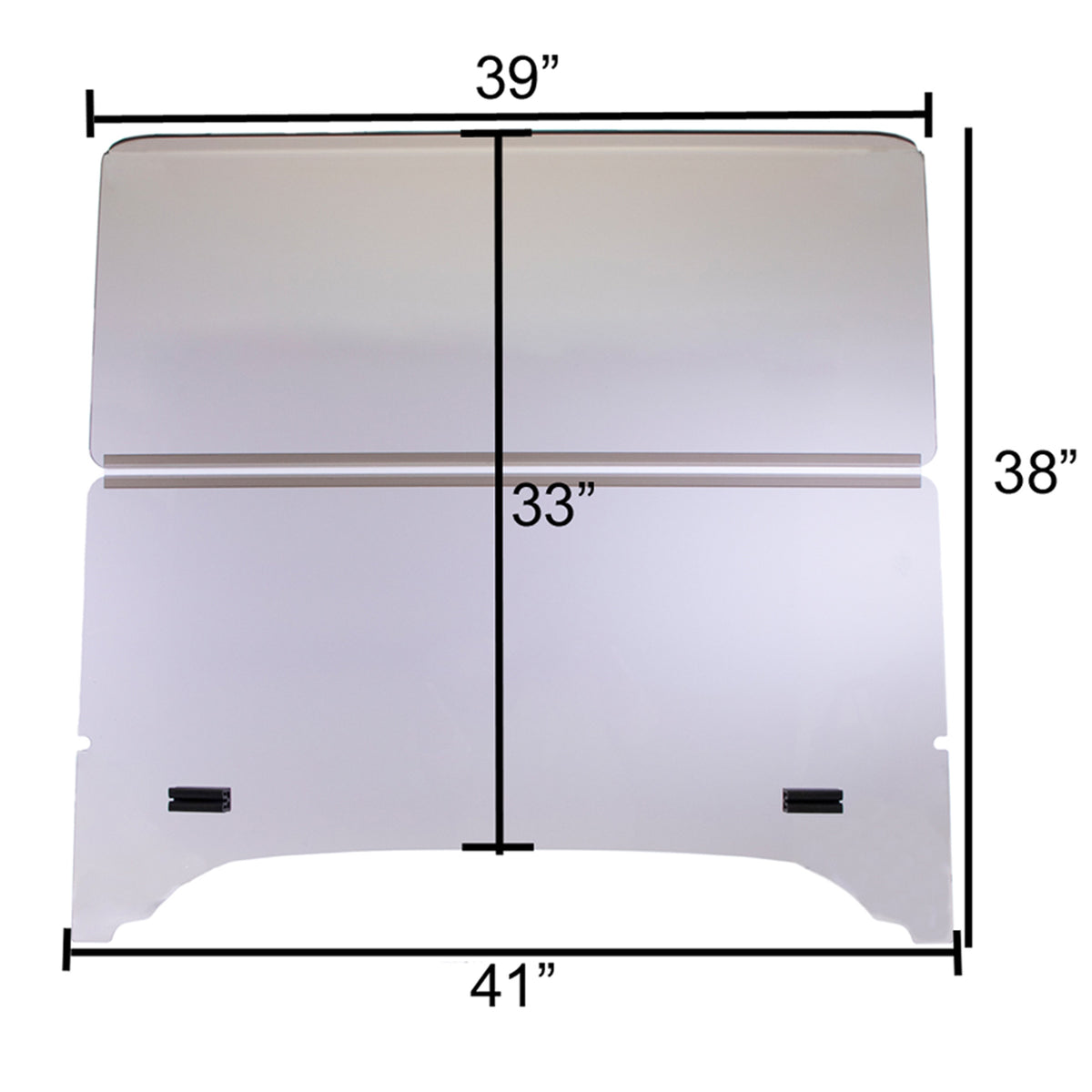 RedDot Tinted Folding Windshield for EZGO TXT Storm – 1/4" Acrylic, 1" Struts