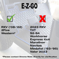 Xtreme Mats EZGO RXV Floor Mats - Fits All RXV Trims (2008-2022) / 2Five (2009+) / Western