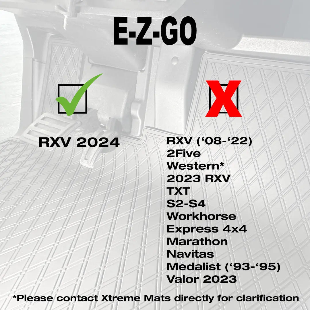 E-Z-GO RXV (2024+) ALL Trim levels (Elite, Freedom etc) / Valor (2024+) Golf Cart Floor Mat