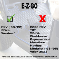 Xtreme Mats EZGO RXV Floor Mats - Fits All RXV Trims (2008-2022) / 2Five (2009+) / Western