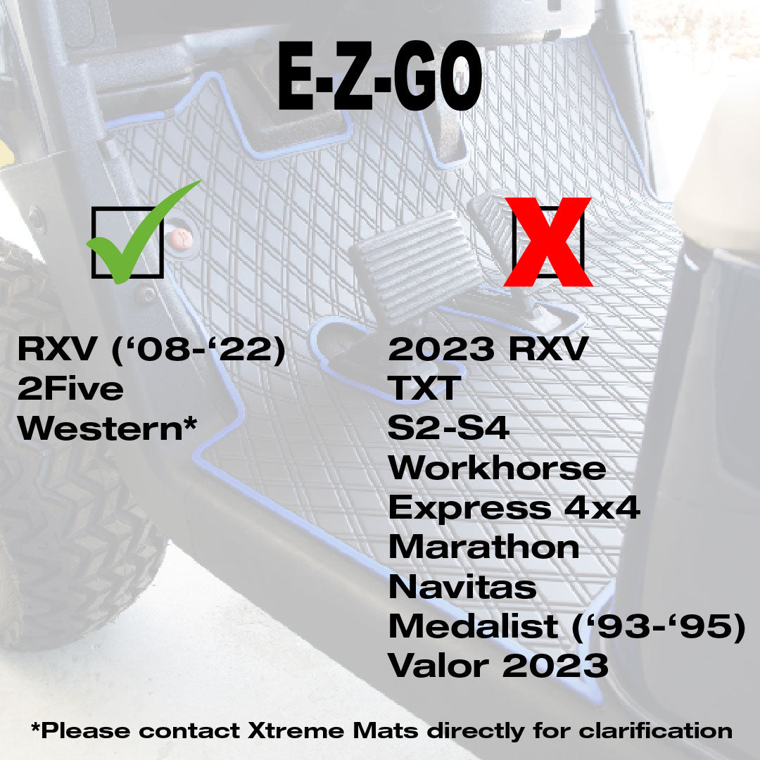 Xtreme Mats EZGO RXV Floor Mats - Fits All RXV Trims (2008-2022) / 2Five (2009+) / Western