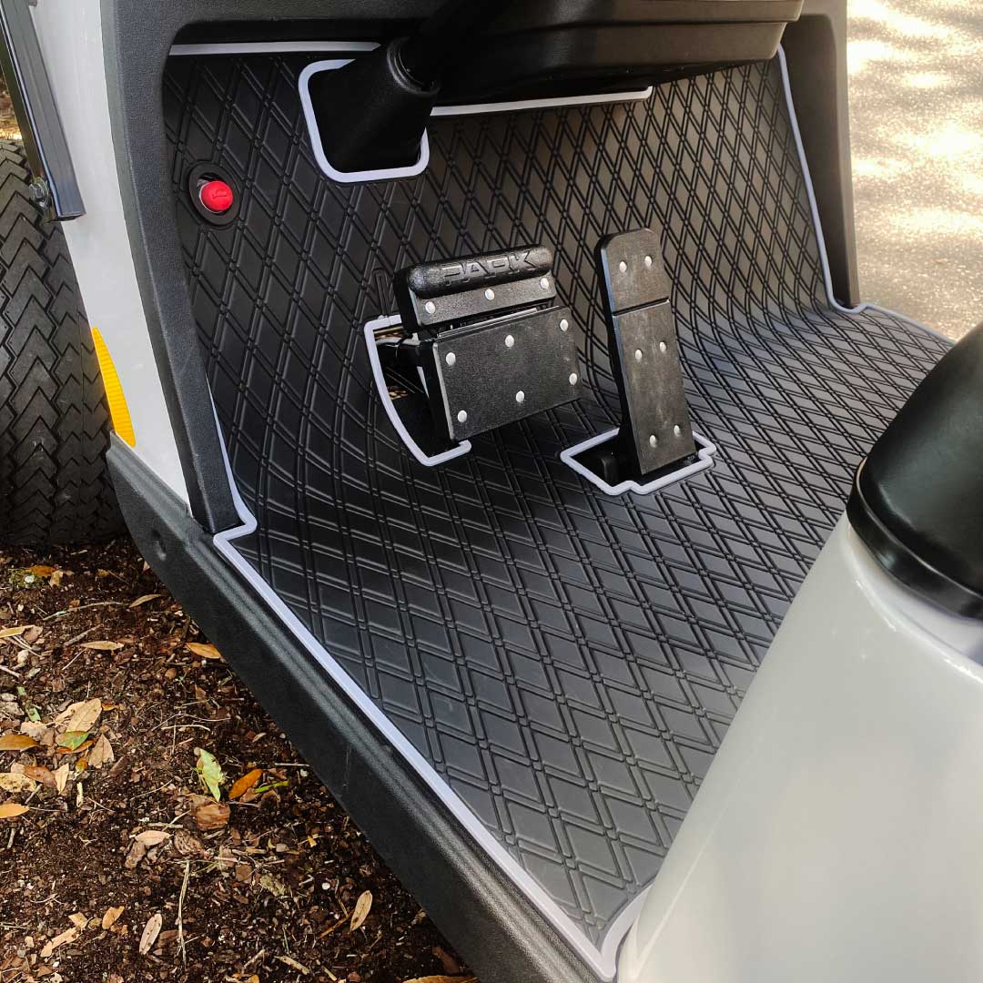 E-Z-GO TXT Floor Mats - Fits All TXT Trims (1996+)/S2 (2020 & earlier) / Workhorse/Express S4 (2020 & earlier)/Valor (2022 & earlier)/Medalist 1993-1995/Cushman/TXT Style Navitas Frame