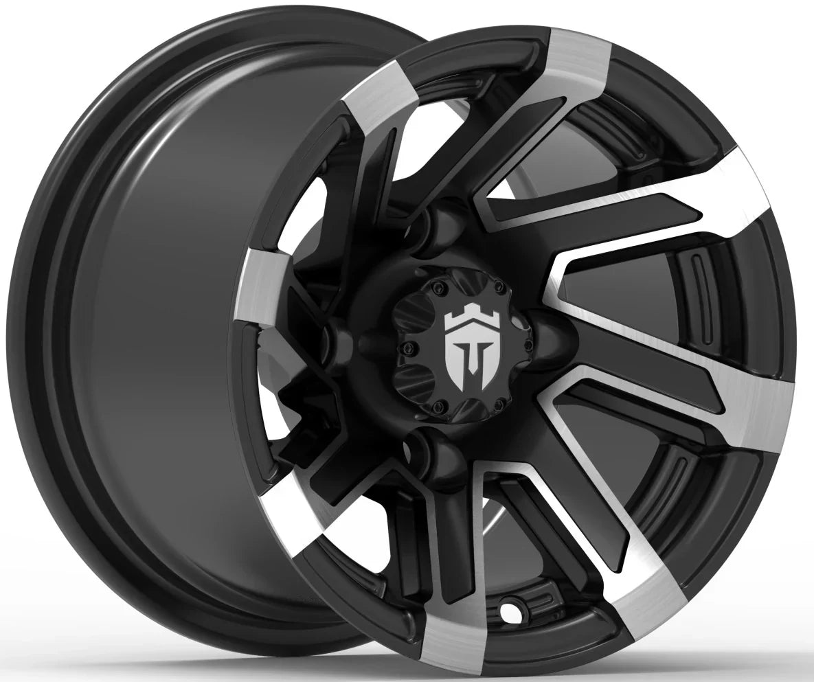 Empire® Blade B10 10x7 Gloss Black & Machined Face Golf Cart Wheel