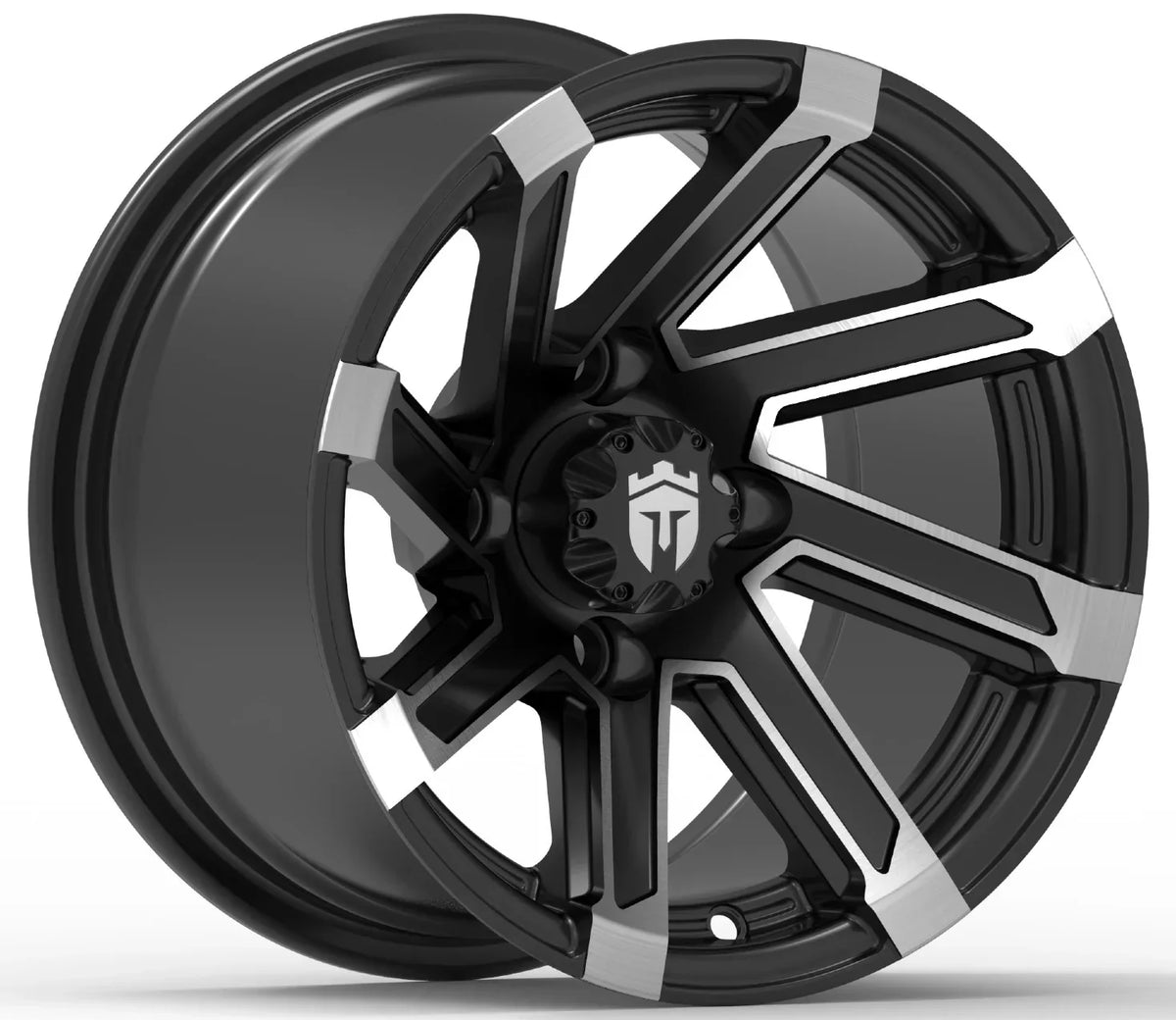 Empire® Blade B12 12x7 Gloss Black & Machined Face Golf Cart Wheel