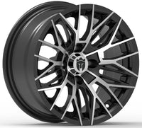 Empire® Diablo D3B 14x7 Gloss Black & Machined Face Golf Cart Wheel