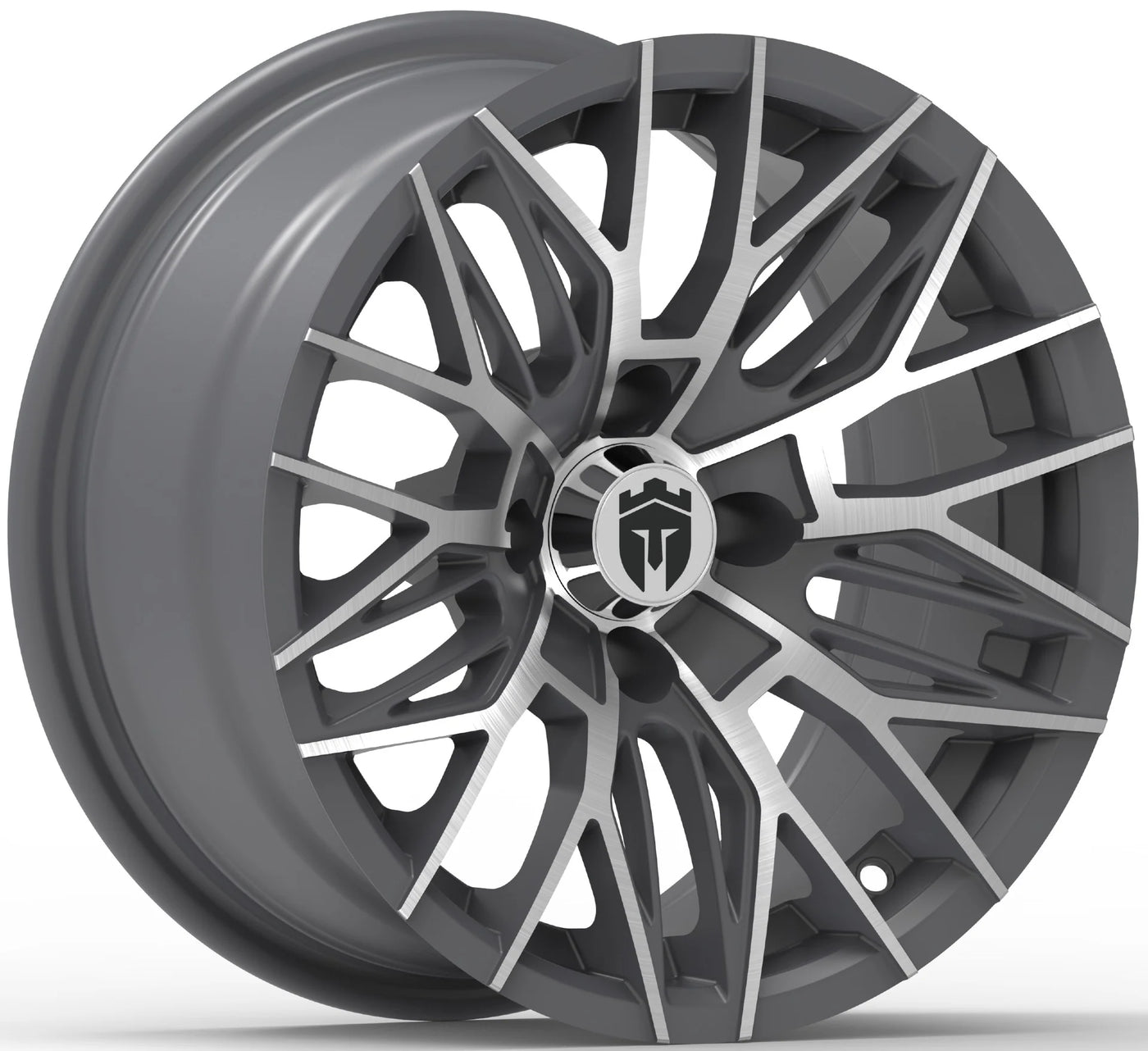 Empire® 14" Diablo DGRY Gloss Gray & Machined Face Golf Cart Wheel