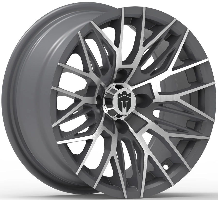 Empire® 14" Diablo DGRY Gloss Gray & Machined Face Golf Cart Wheel