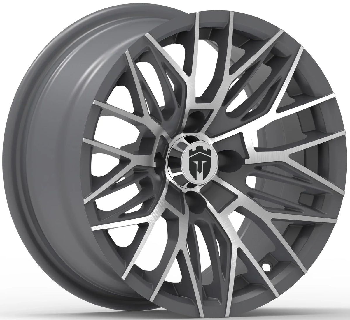 Empire® Diablo DGRY 14x7 Gloss Gray & Machined Face Golf Cart Wheel