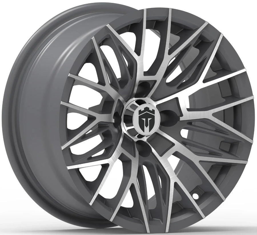 Empire® Diablo DGRY 14x7 Gloss Gray & Machined Face Golf Cart Wheel