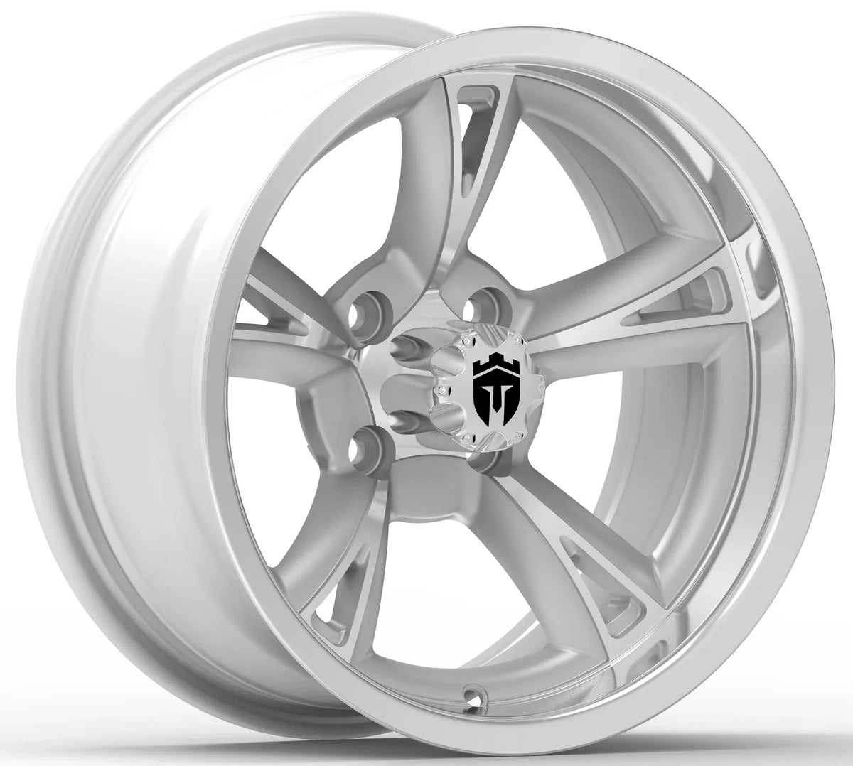Empire® Rodder RD2 14x7 Silver Polished Face Golf Cart Wheel
