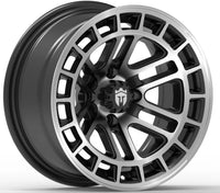 Empire® Quest Q1 14x7 Gloss Black & Fully Machined Face Golf Cart Wheel