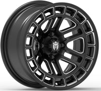 Empire® 14" Quest Q2 Gloss Black & Milled Edges Golf Cart Wheel