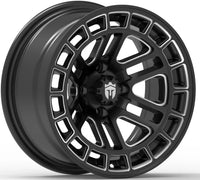 Empire® Quest Q2 14x7 Gloss Black & Milled Edges Golf Cart Wheel