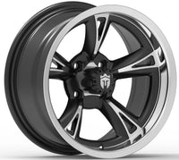 Empire® Rodder RD1 14x7 Gloss Black & Polished Face Golf Cart Wheel