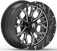 Empire® Outlaw O2 14x8 Gloss Black & Milled Edges Golf Cart Wheel