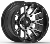 Empire® Savage SV3 14x8 Gloss Black & Machine Face Golf Cart Wheel