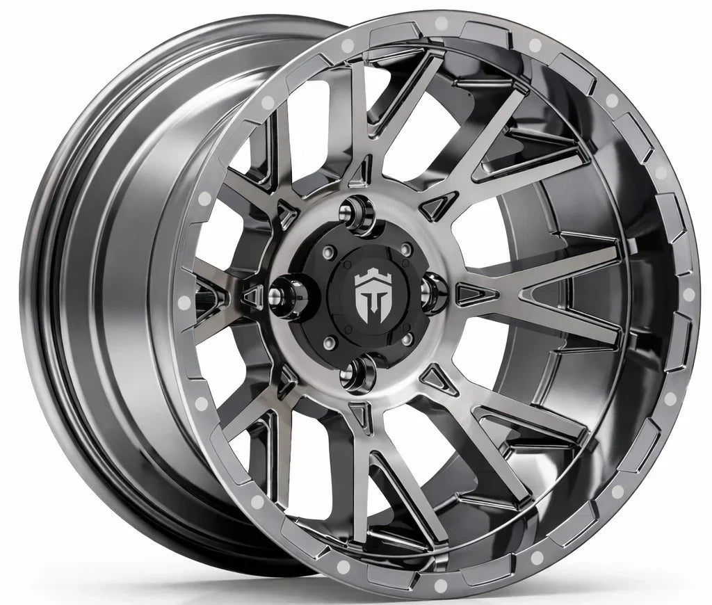 Empire® Savage SV5 14x8 PVD Black Chrome Golf Cart Wheel