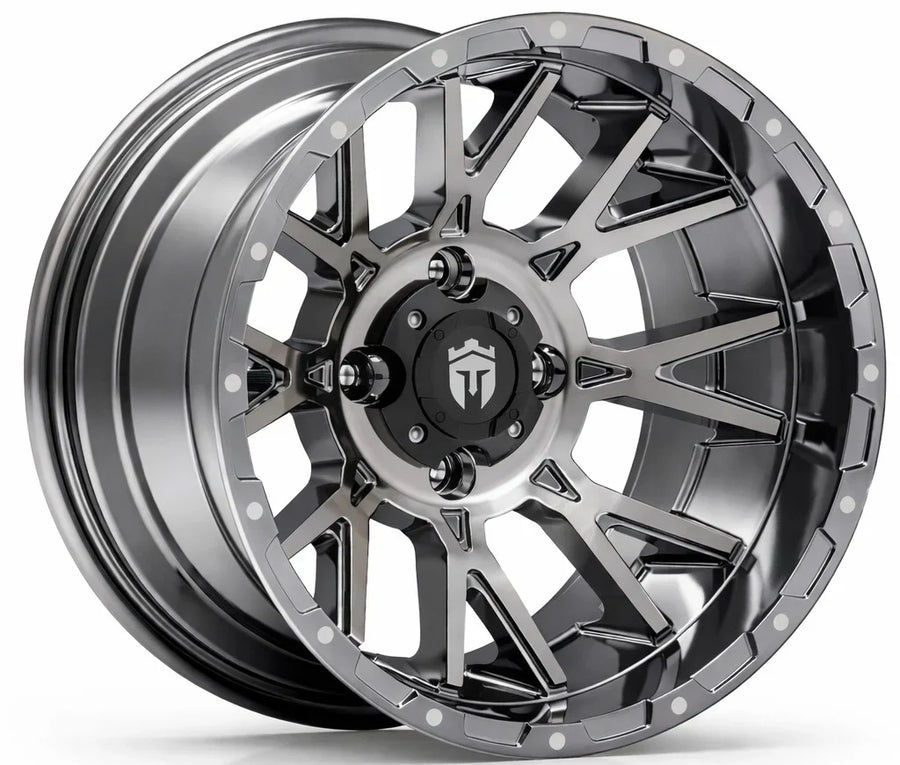 Empire® Savage SV5 14x8 PVD Black Chrome Golf Cart Wheel
