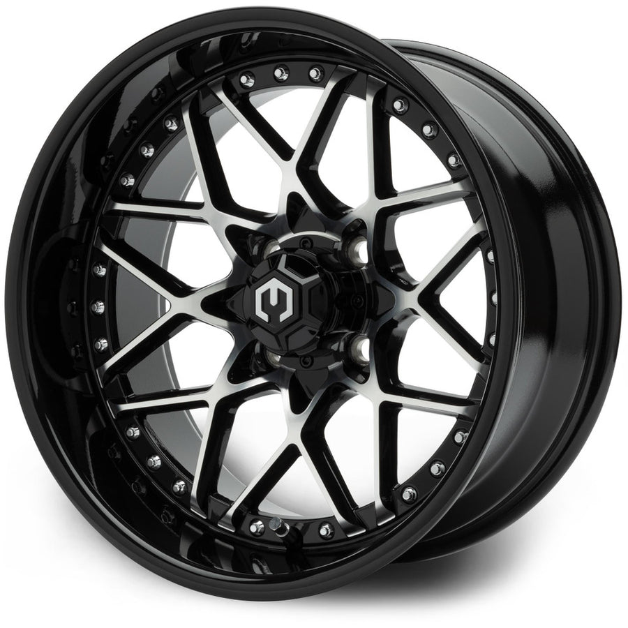 MODZ® Formula Machined Black 15" Golf Cart Wheel