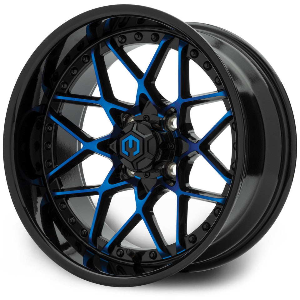 MODZ® Formula Blue and Black 15" Golf Cart Wheel