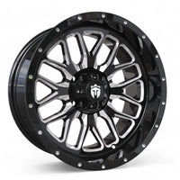 Empire® Crown C2 15x7 Gloss Black Milled Edge Golf Cart Wheel