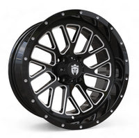Empire® 15" Knight K2 Gloss Black Milled Edge Golf Cart Wheel