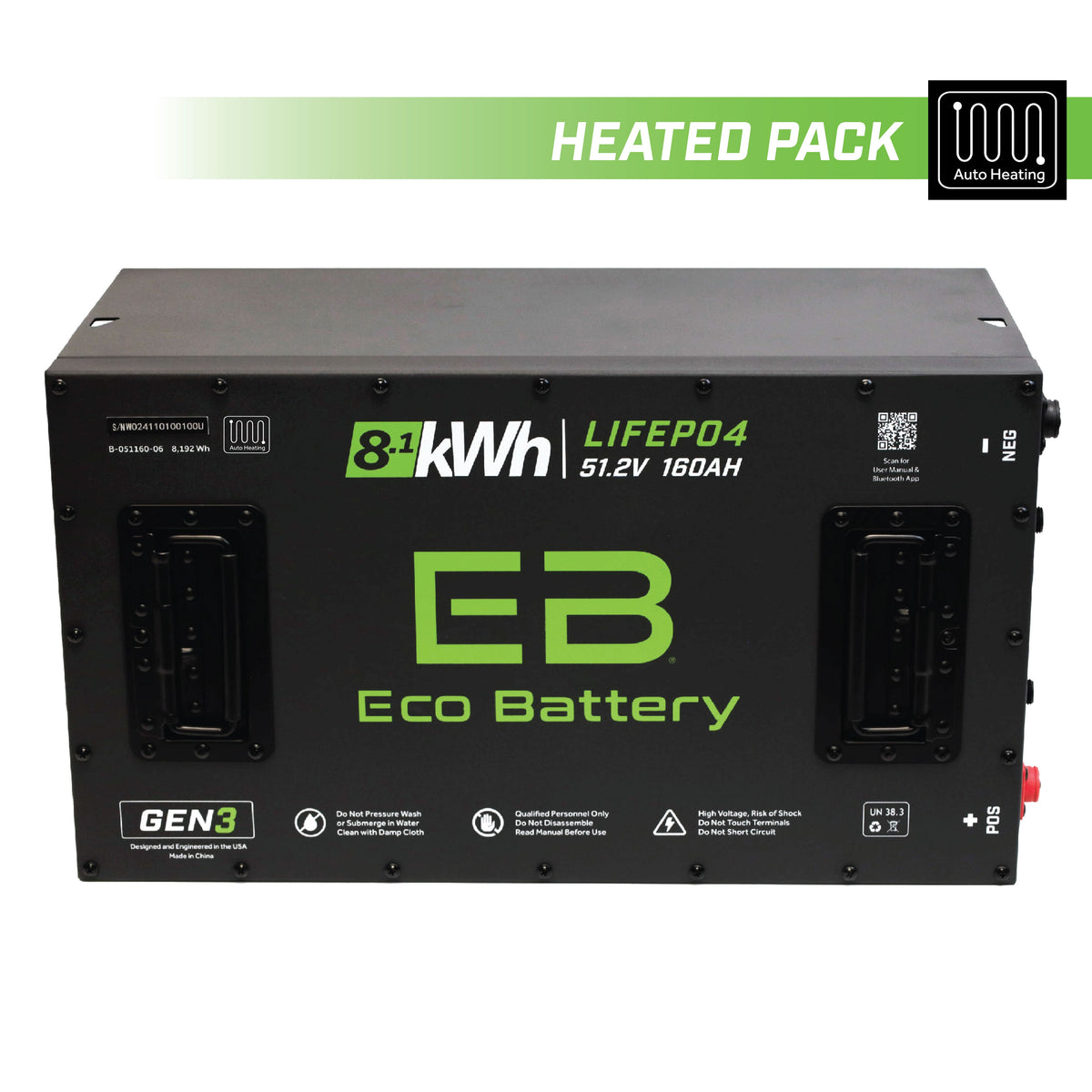 Eco Battery (48V) 51V 160AH LiFePO4 Gen3 Battery