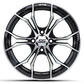 GTW Spyder Gloss Black and Machined Wheel - 15 Inch