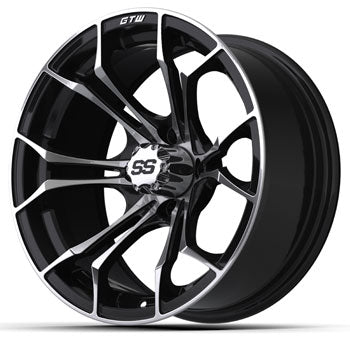 GTW Spyder Gloss Black and Machined Wheel - 15 Inch