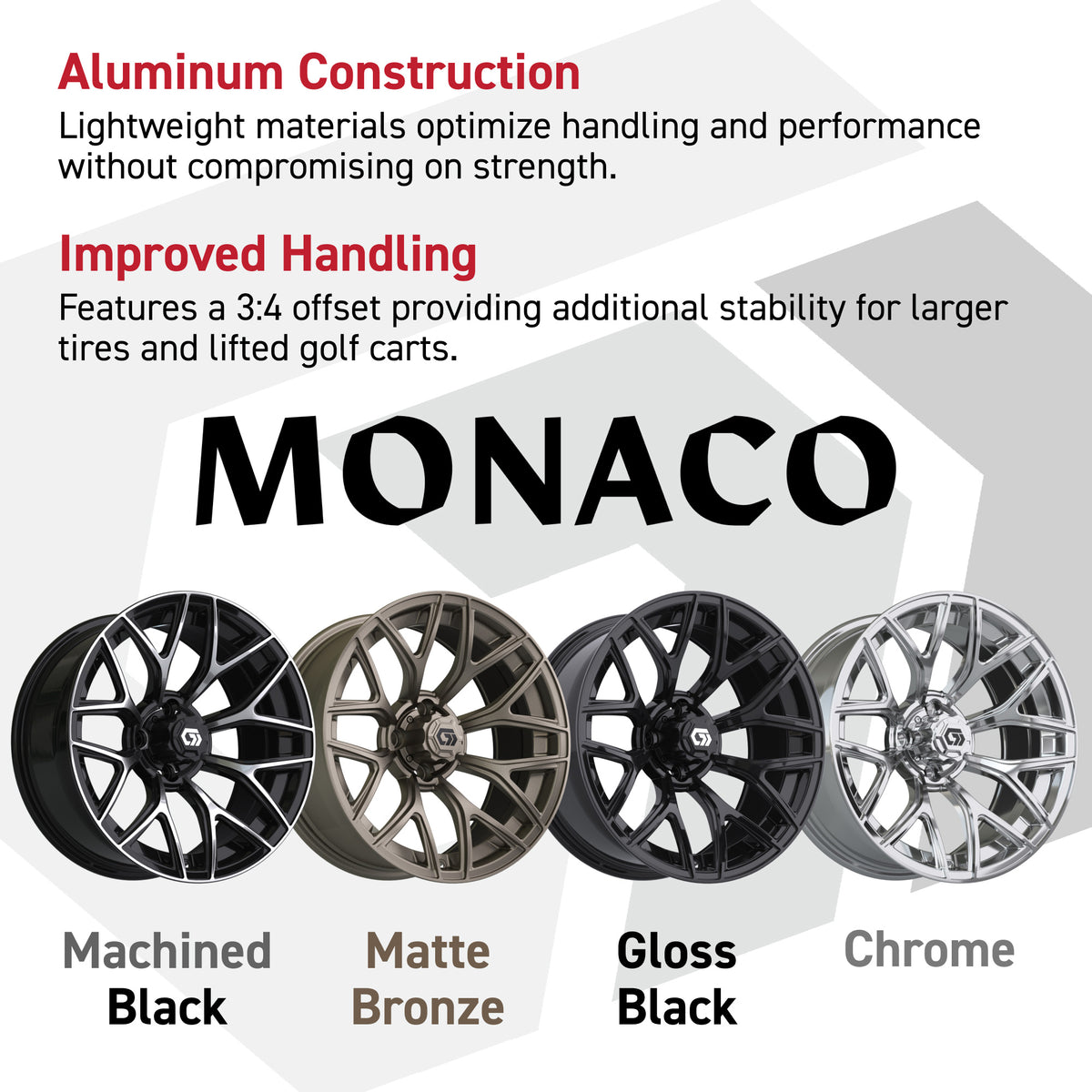 GTW Monaco 16x7 Golf Cart Wheel
