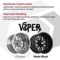 GTW® Viper 14x9 Gloss Black Ultra-Wide Golf Cart Wheel