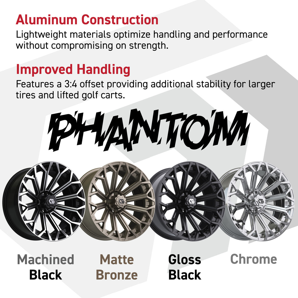 GTW Phantom 16x7 Golf Cart Wheel
