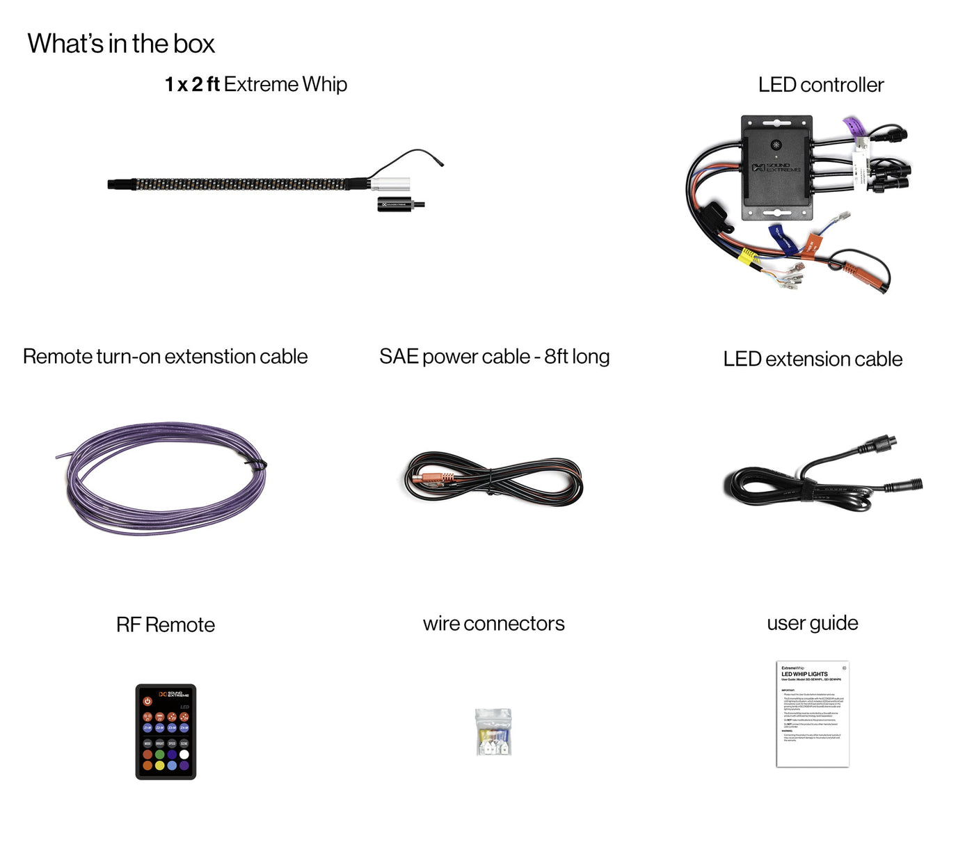 Extreme Whip Kit  Qty 1 x 2Ft plus LEDCast Controller