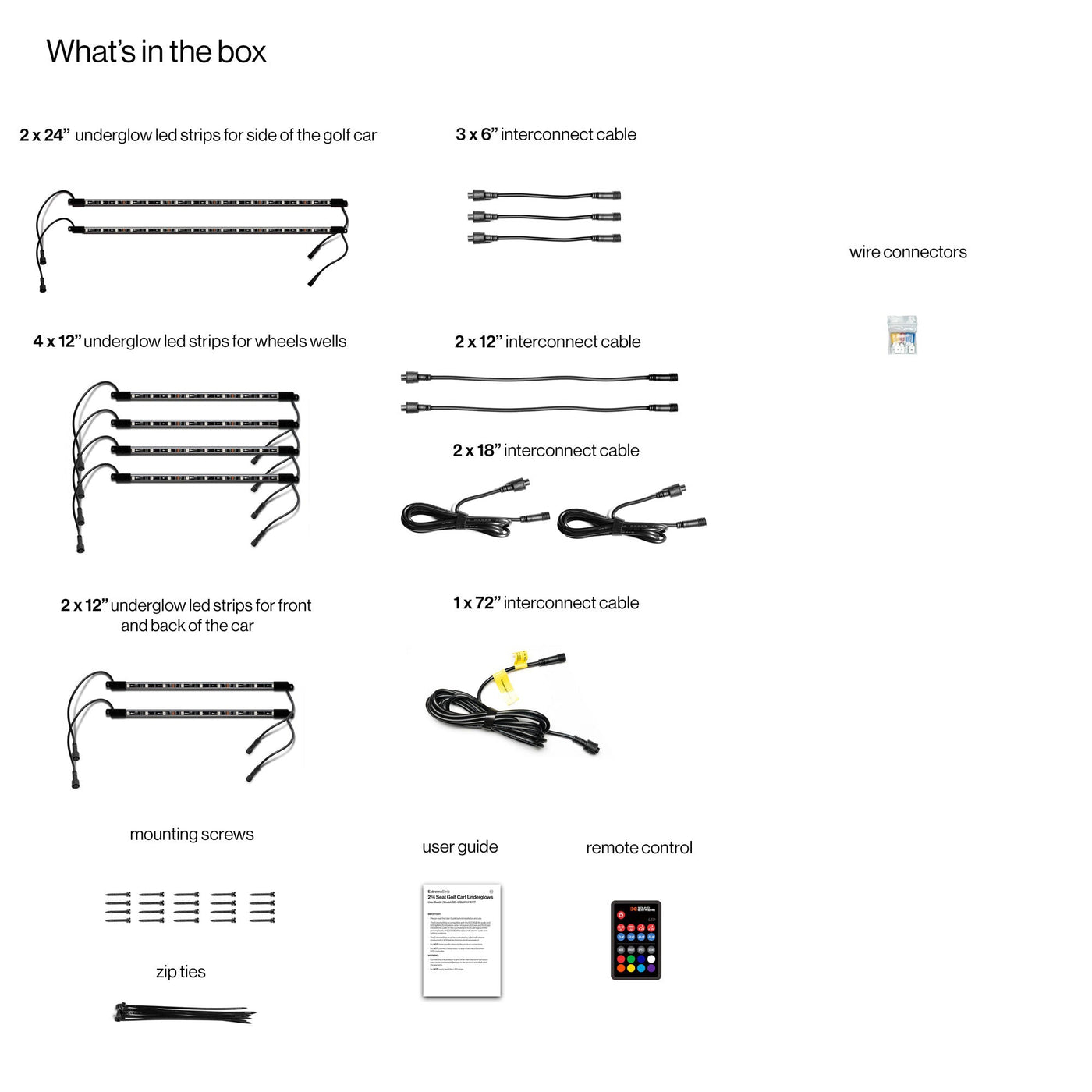 Extreme Strips - 2/4 Seat Cart (No LED Controller)