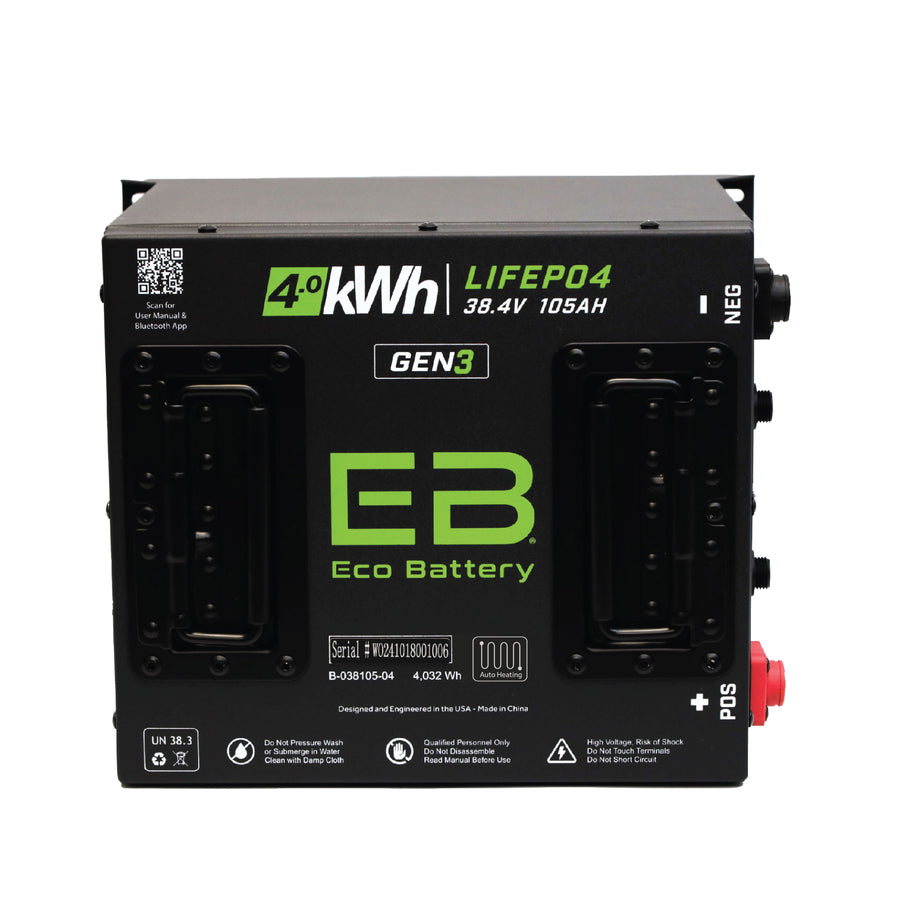 Eco Battery 38V 105Ah Cube LiFePO4 Battery / Heated