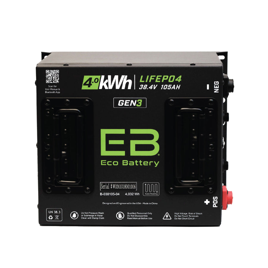 Eco Battery 38V 105Ah Cube LiFePO4 Battery / Heated