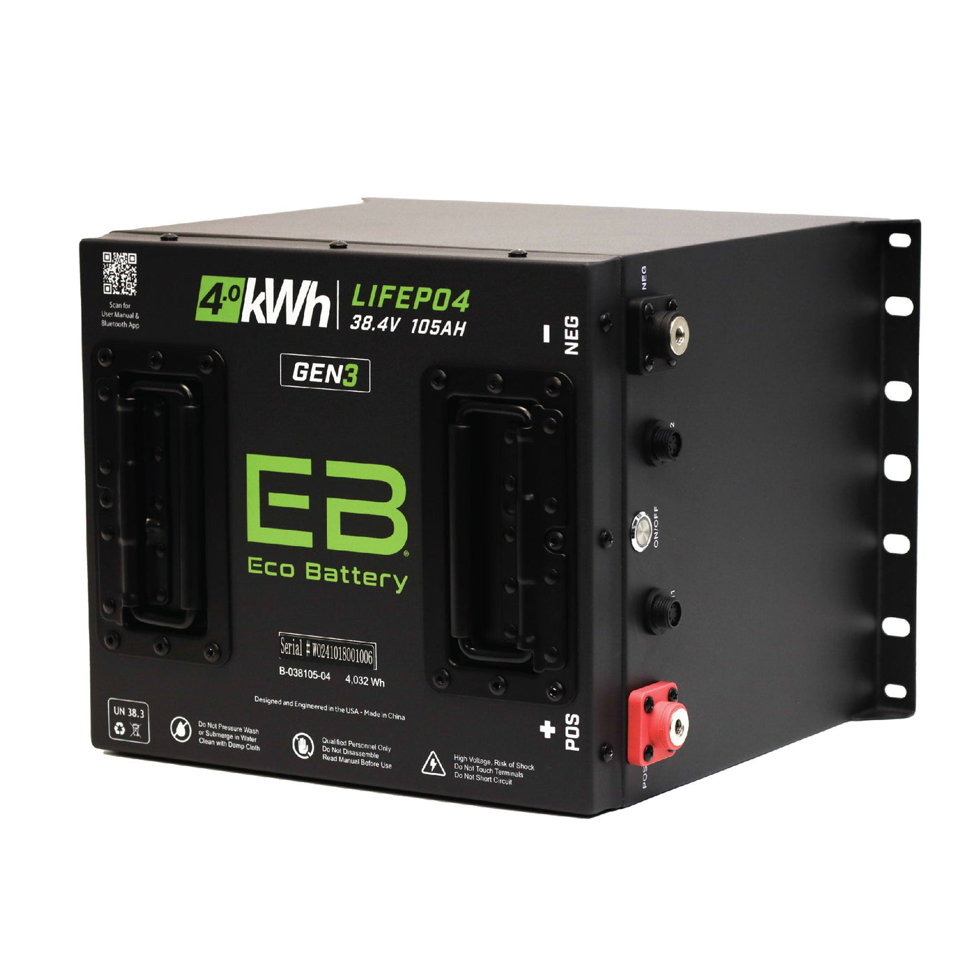 Eco Battery 38V 105Ah Cube LiFePO4 Gen3 Battery