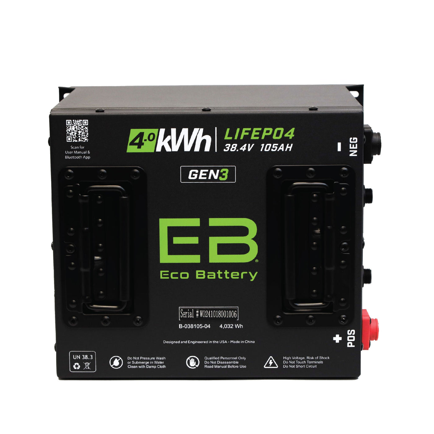 Eco Battery 38V 105Ah Cube LiFePO4 Gen3 Battery