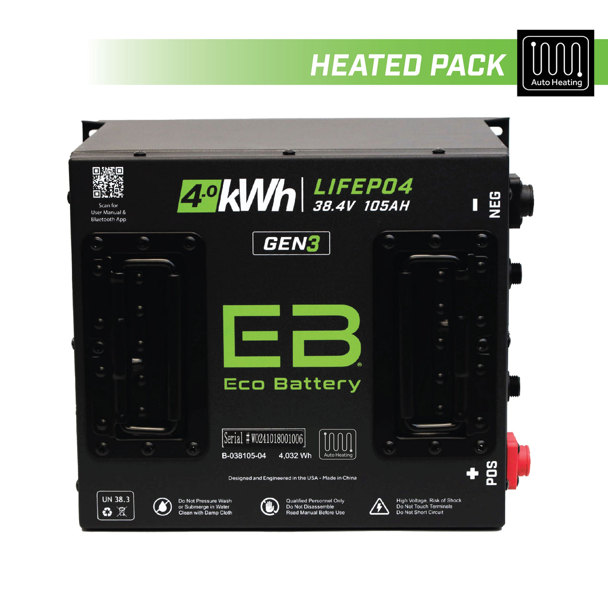 38V 105Ah Cube LiFePO4 Gen3 Battery