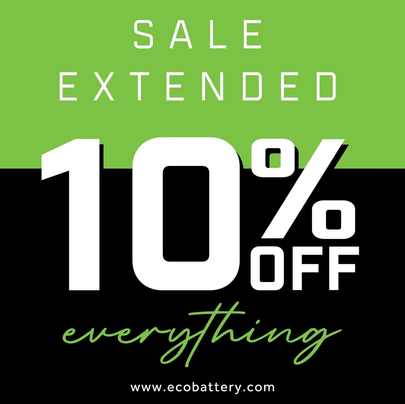 ecobattery 10% off sale
