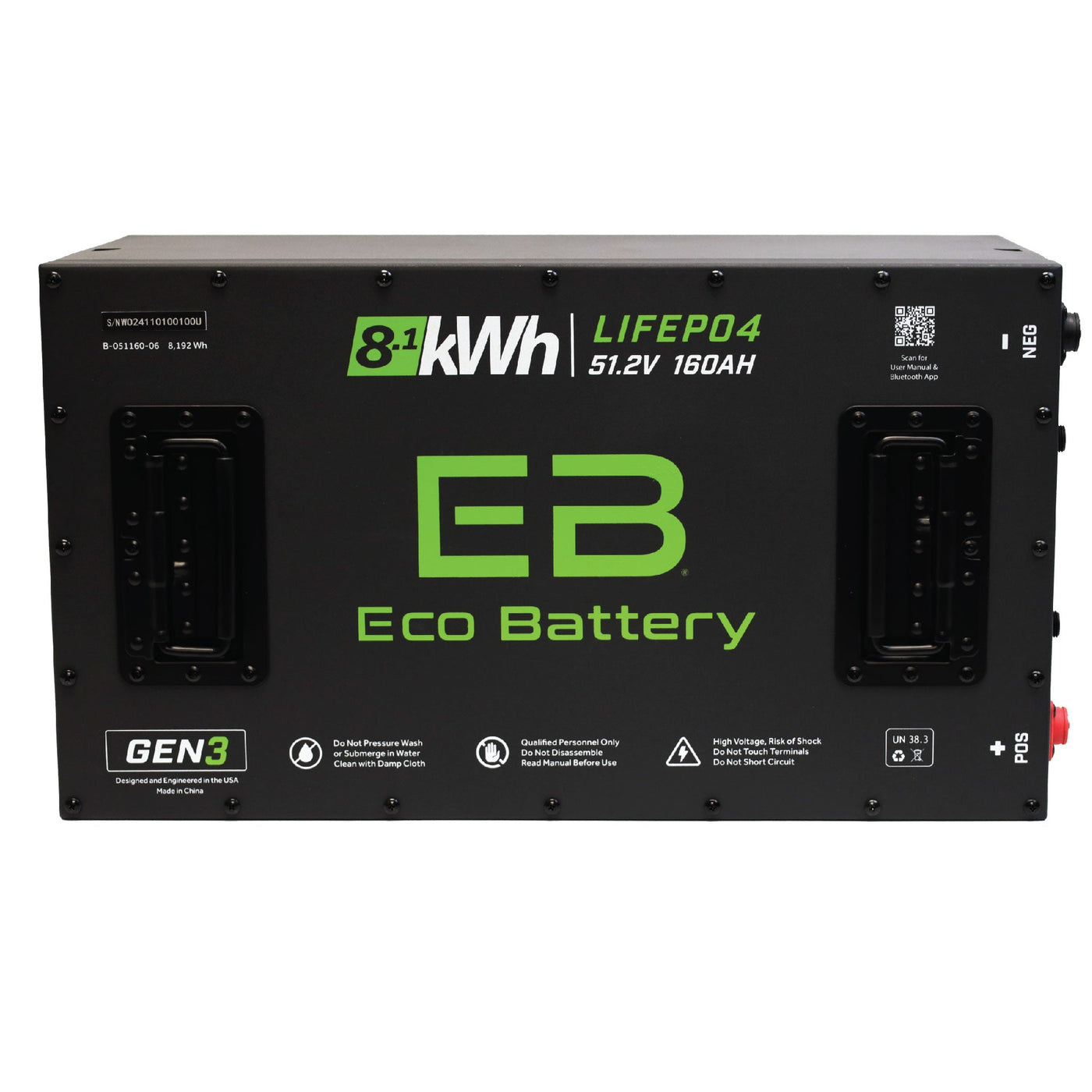Eco Battery (48V) 51V 160AH LiFePO4 Gen3 Battery