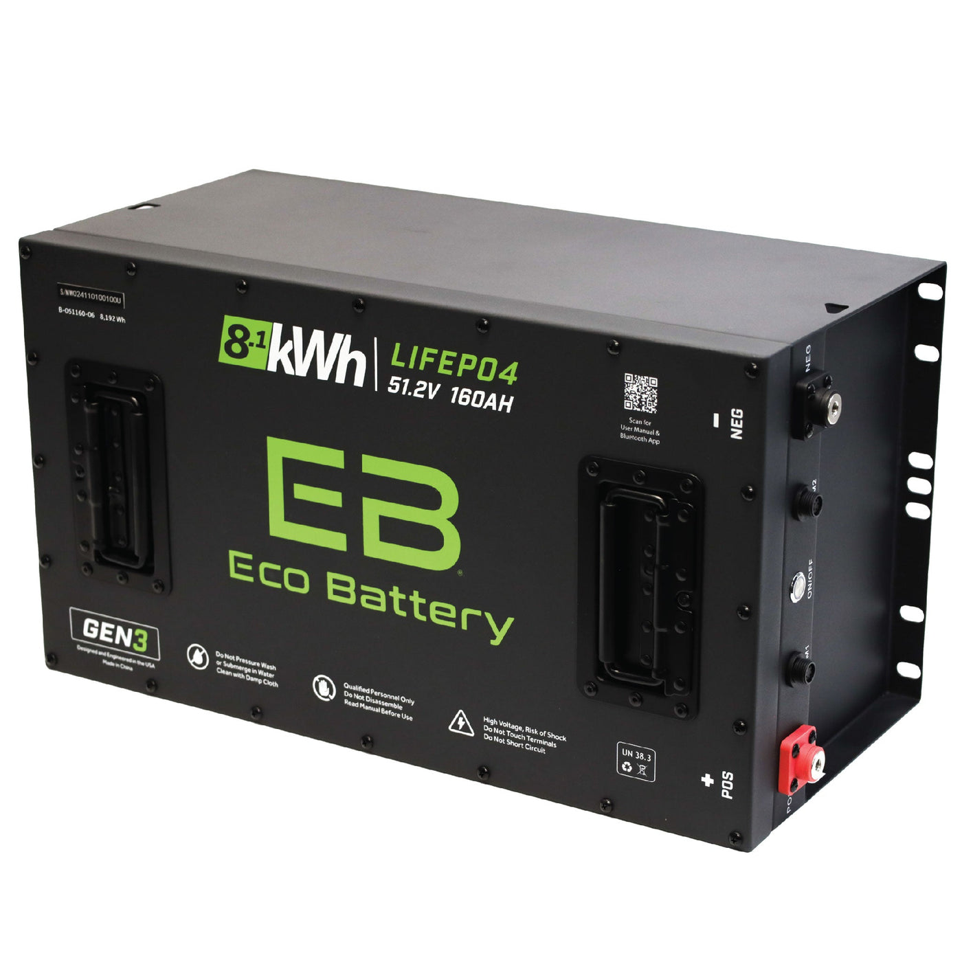 Eco Battery (48V) 51V 160AH LiFePO4 Gen3 Battery