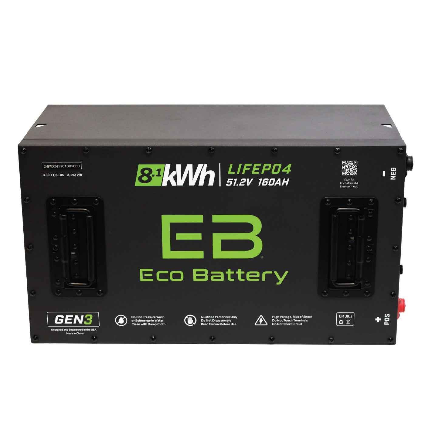 Eco Battery (48V) 51V 160AH LiFePO4 Gen3 Battery