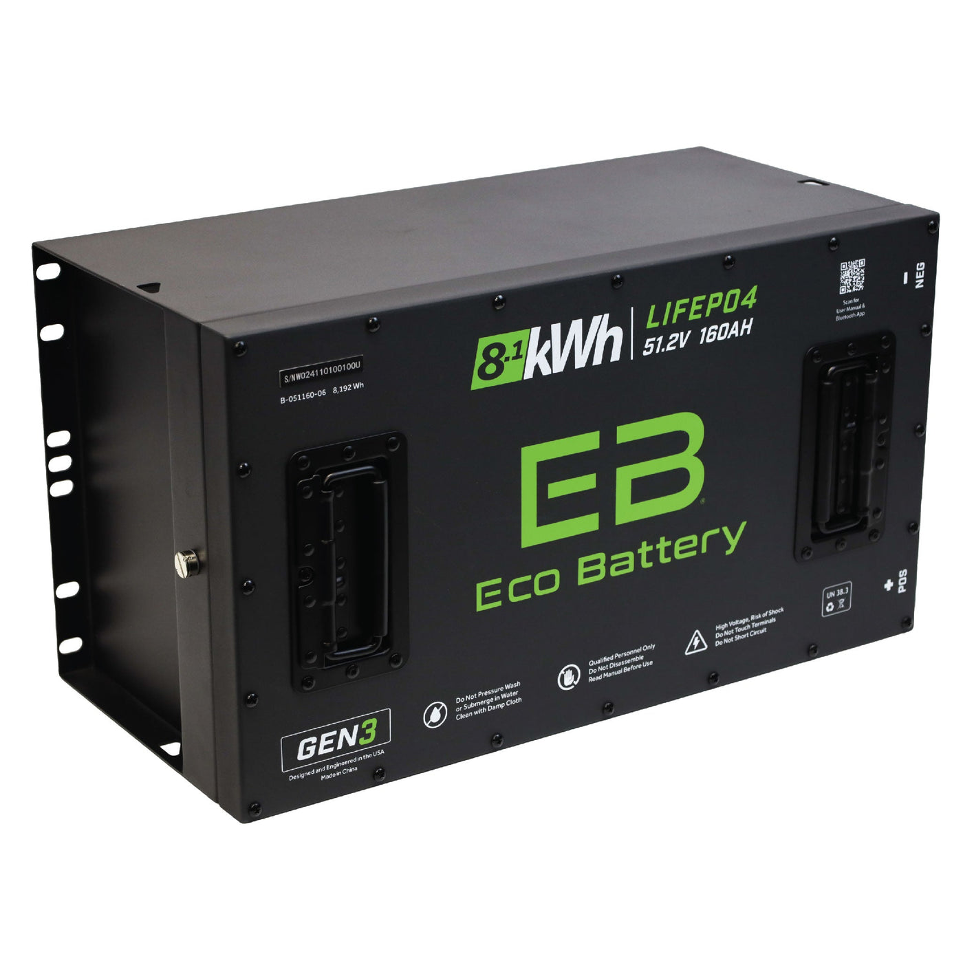Eco Battery (48V) 51V 160AH LiFePO4 Gen3 Battery