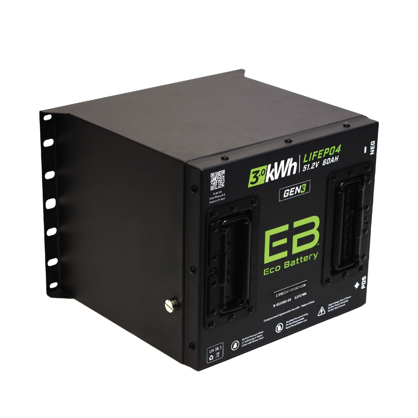 Eco Battery 51V 60Ah Cube LiFePO4 Gen3 Battery