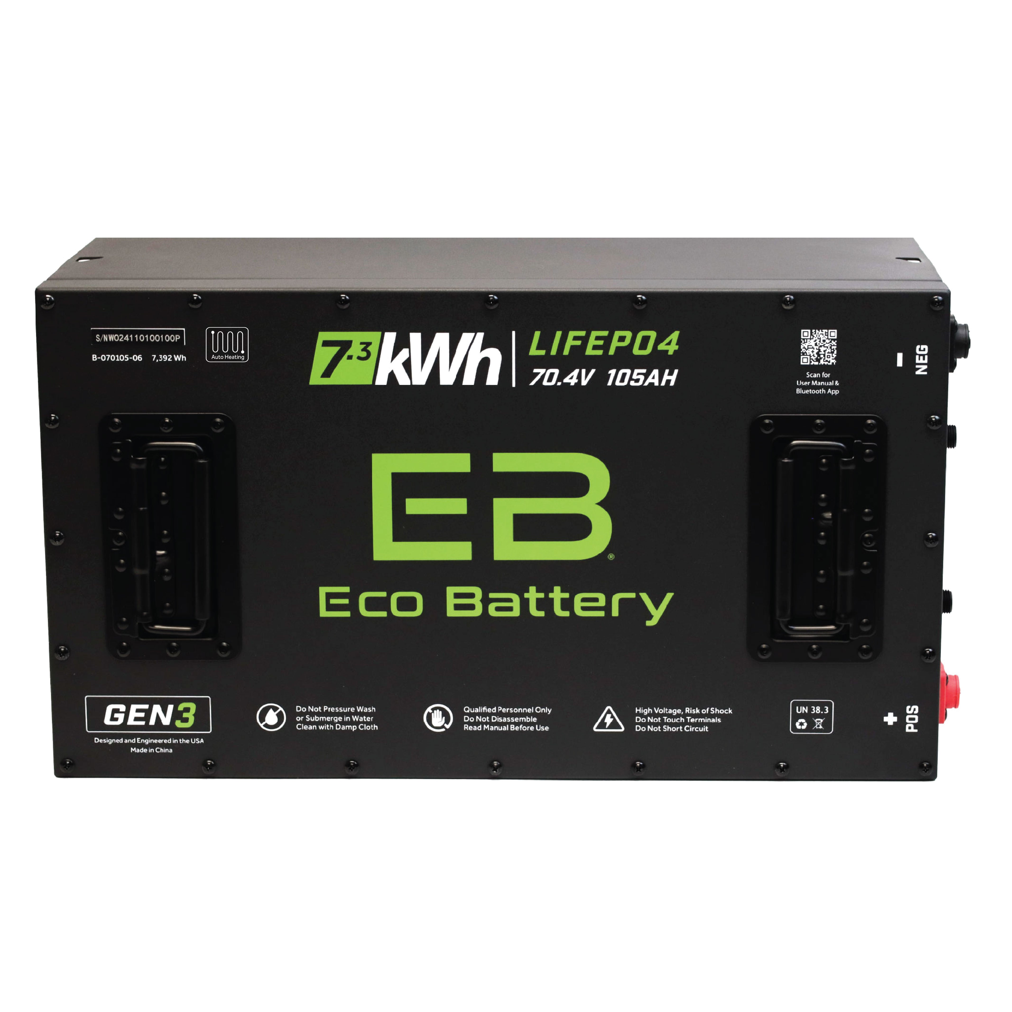 Eco Battery 70V 105Ah LiFePO4 Battery / Heated