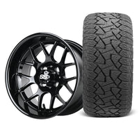 SS Wheels Alpha 12x7 Gloss Black & X Comp A/T Tire Package