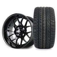 SS Wheels Alpha 12x7 Gloss Black & X Comp H/T Tire Package